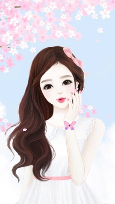 Cute Cartoon Girl | Pretty | Beautiful Wallpaper Download | MobCup