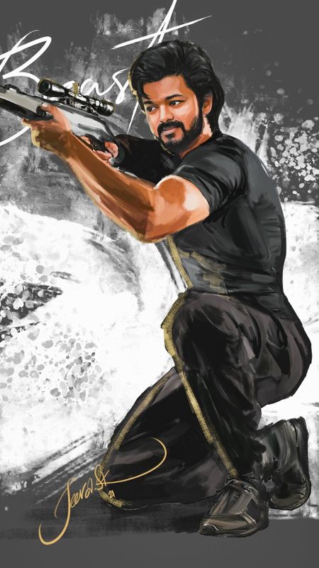 Beast Vijay - Poster Wallpaper Download | MobCup