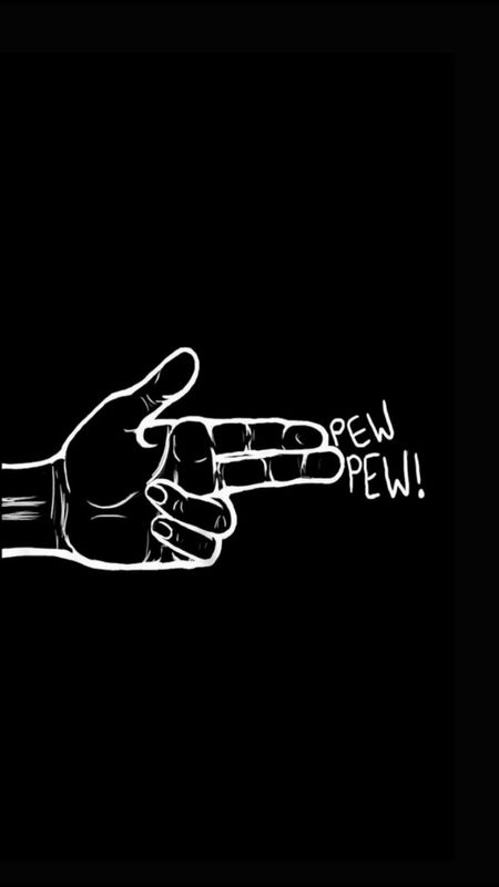 Aesthetic Black - Pew Pew With Hand Wallpaper Download | MobCup