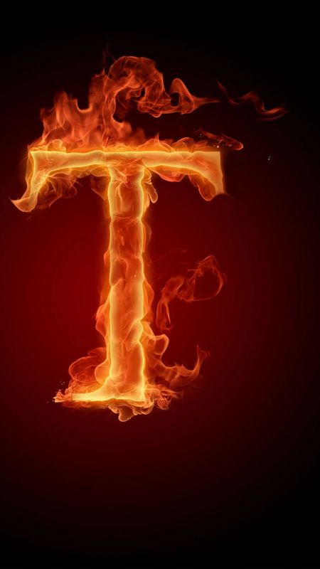 T Letter - Fire Theme Wallpaper Download | MobCup