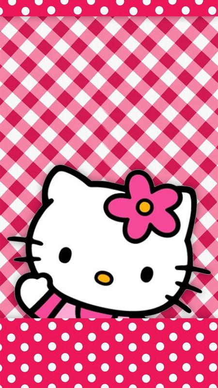 Download Pink Hello Kitty Head Pattern Wallpaper