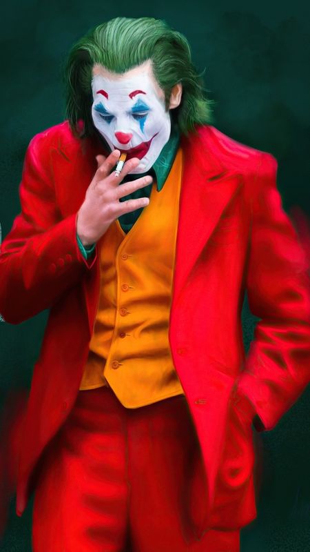 Joker Smoking - Red Suit - Costume Wallpaper Download | MobCup