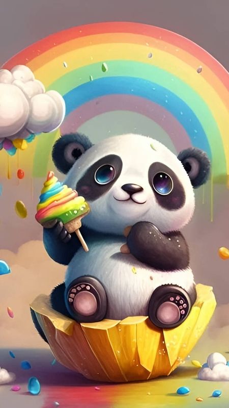 colorful panda wallpaper