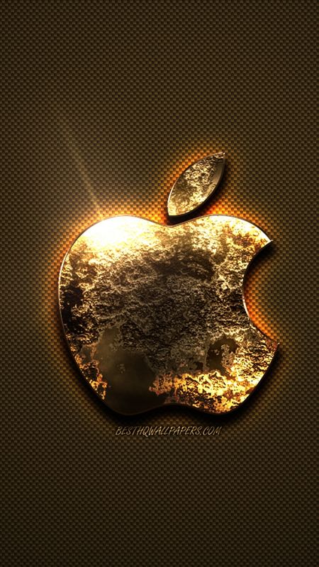 Iphone 12 - Golden - Apple Logo Wallpaper Download | MobCup