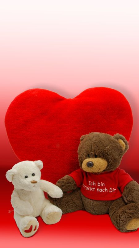 Teddy Bear Love - Red Heart Wallpaper Download | MobCup