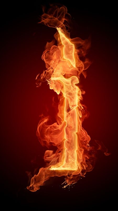 I letter - fire flame Wallpaper Download | MobCup