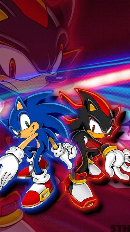 Sonic The Hedgehog  Sonic Shadow  Neon Background Wallpaper Download   MobCup