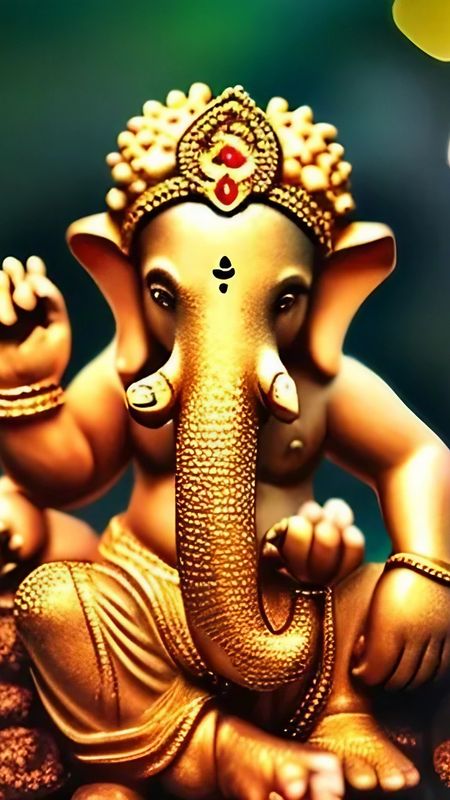 Ganesh Ji Photo - Golden Statue - god ganesh photos Wallpaper Download ...