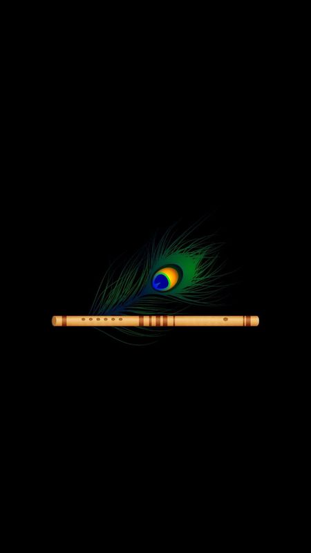 Krishna peacock feathers Flute Wallpaper Download | MobCup