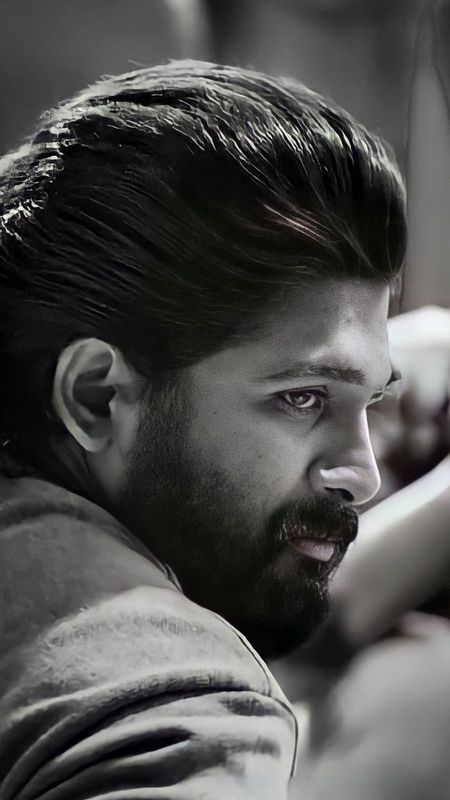 Allu Arjun Pushpa - Black And White Wallpaper Download | MobCup