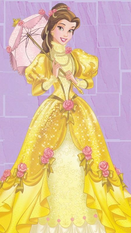 Disney Princess - Belle With Umbrella Wallpaper Download | MobCup