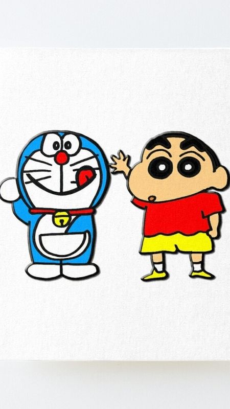 Shinchan And Doraemon - Beautiful - Painting Wallpaper Download | MobCup