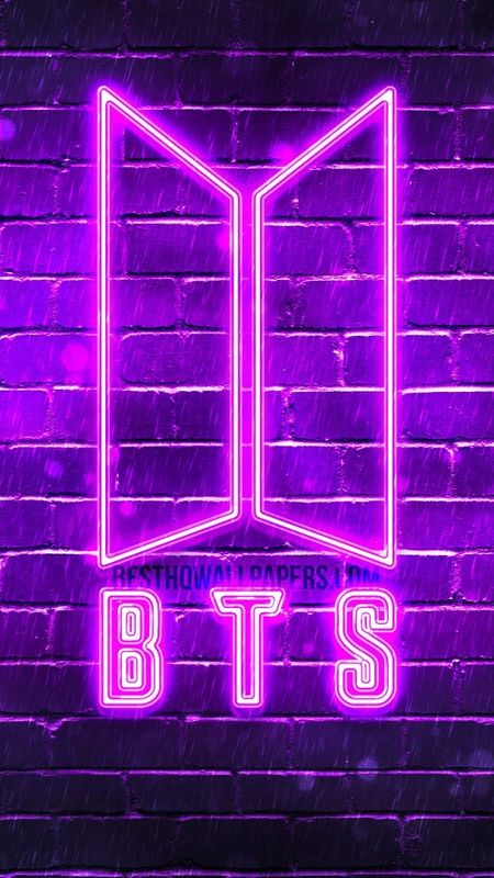Bts Logo - Purple - Led Lights Wallpaper Download