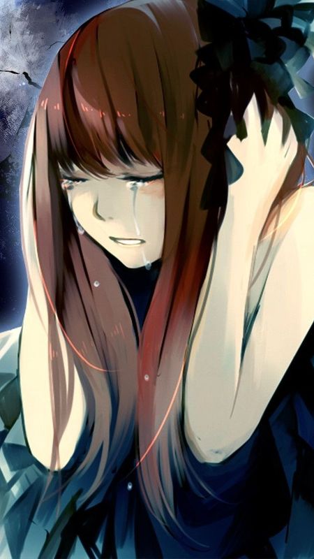 Anime Sad Girl - Art Work Wallpaper Download | MobCup
