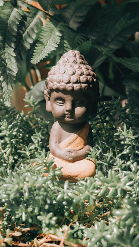 Lord Buddha Small Statue In Garden Wallpaper Download | MobCup