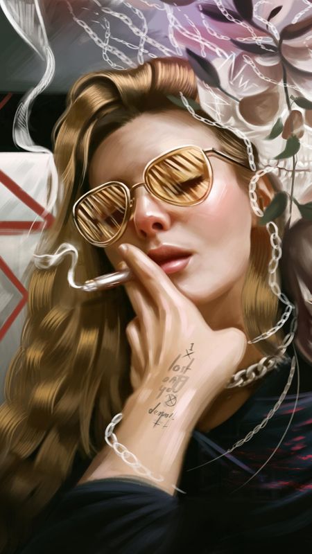 Smoking Girl Wallpaper Download | MobCup