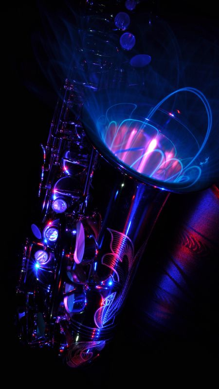 Glowing Saxophone Wallpaper Download | MobCup