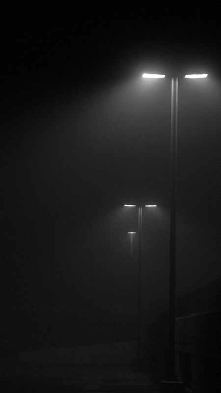 Full Black Colour - Street Lamps - Night Wallpaper Download | MobCup