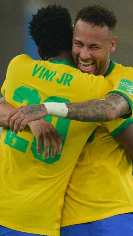 Neymar With Vini Jr Wallpaper Download | MobCup