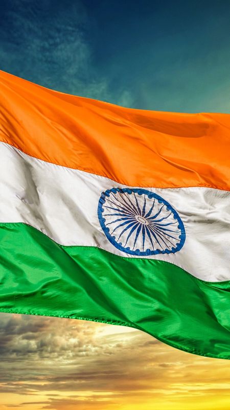 Indian Flag Photo With Sunset Background Wallpaper Download | MobCup