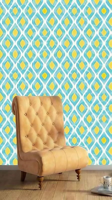 Wall Peel And Stick - Yellow And Blue Design Wallpaper Download | MobCup