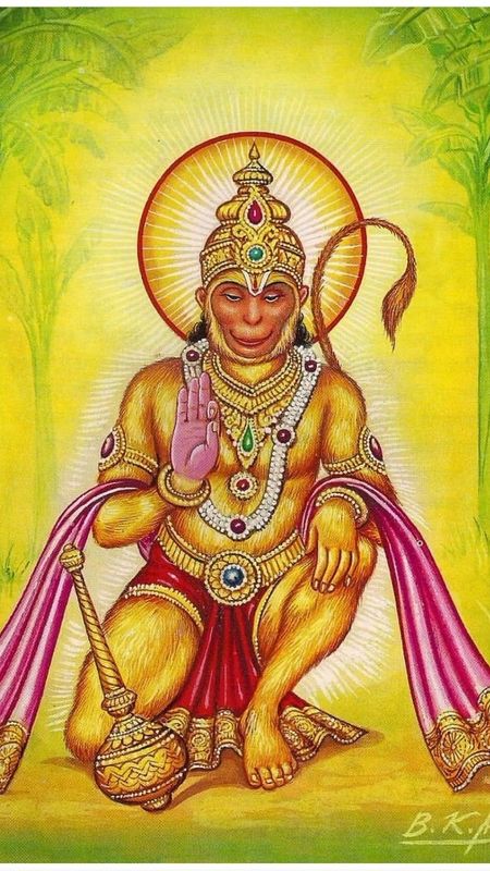 Shri Hanuman Ji Ke - Paint Wallpaper Download 