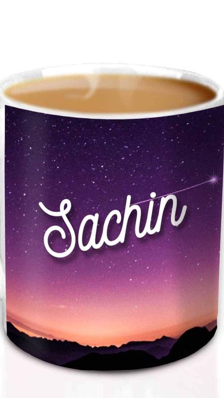 Sachin Name Printed On Cup Wallpaper Download | MobCup