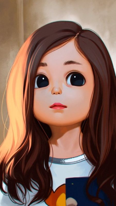 Cute girl cartoon Wallpaper Download