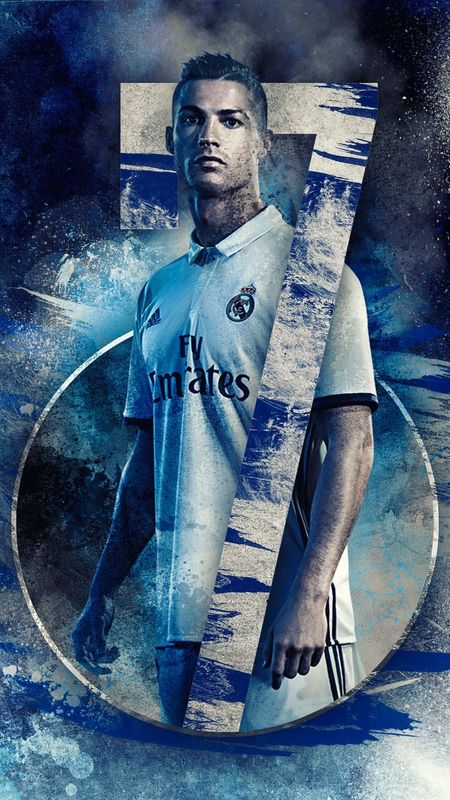 Cristiano Ronaldo In Blue Effect Wallpaper Download | MobCup