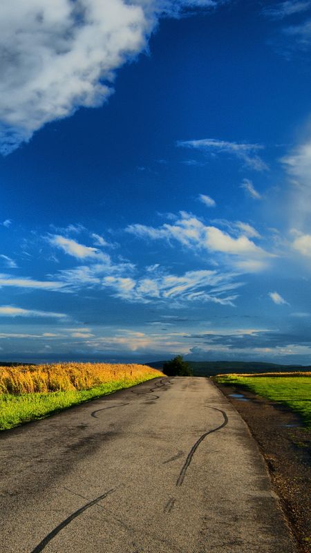 Beautiful Road and Blue Sky Wallpaper Download | MobCup