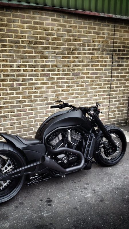 mat black motorbike