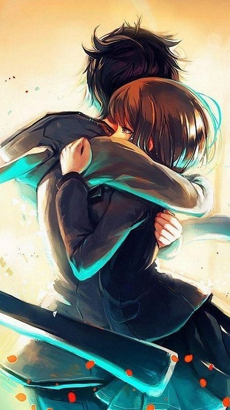 boy and girl hugging in love