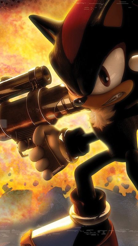 shadow the hedgehog with a gun