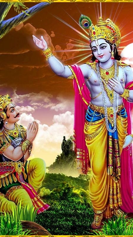 Best Lord Krishna - Teaching Arjun Wallpaper Download | MobCup