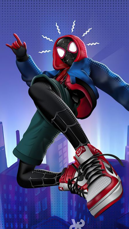 Miles Morales Falling Spiderman Into The Spiderverse Live Wallpaper   MoeWalls