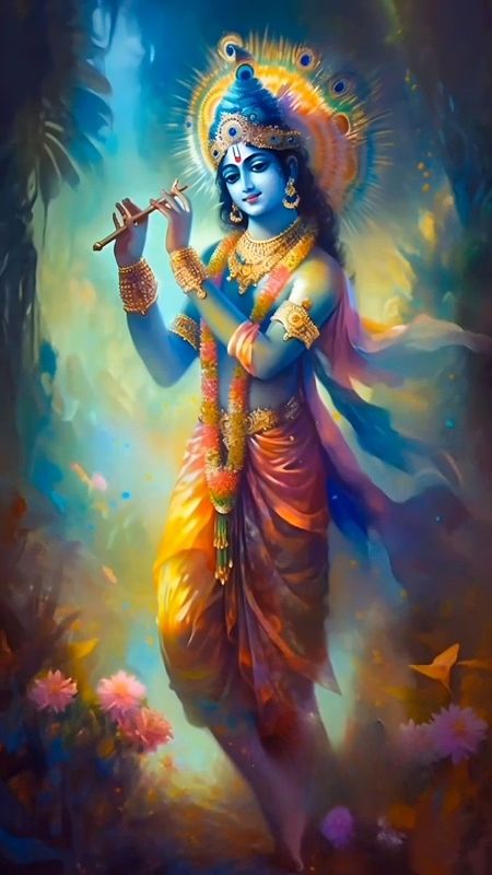 Krishna Bhagwan Photo Painting Art Wallpaper Download, 57% OFF