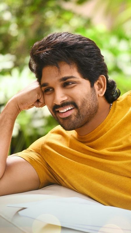 Allu Arjun Photos - Yellow Tshirt - Garden Background Wallpaper Download |  MobCup