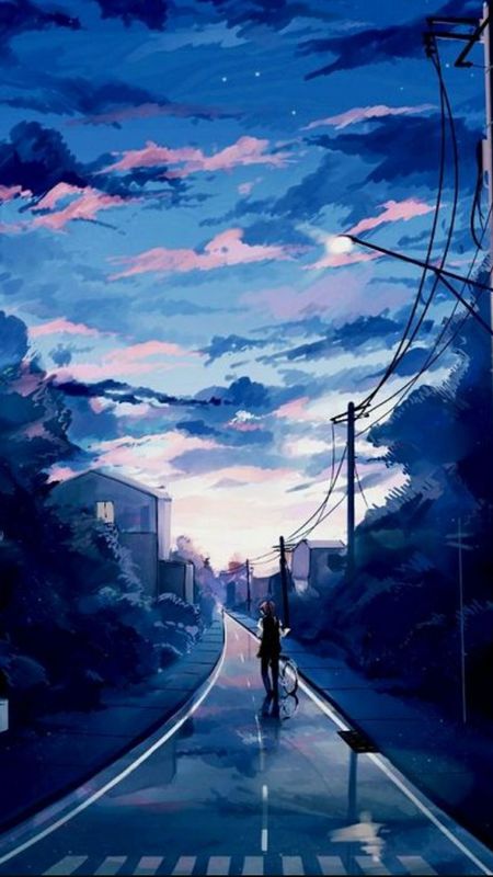 Anime Scenery With Blue Sky Wallpaper Download  MobCup