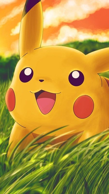 Cute Pikachu - Grass Wallpaper Download | MobCup
