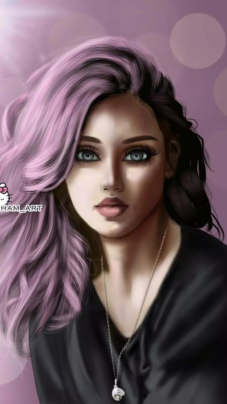 Girly M | Purple Hair Women Wallpaper Download | MobCup