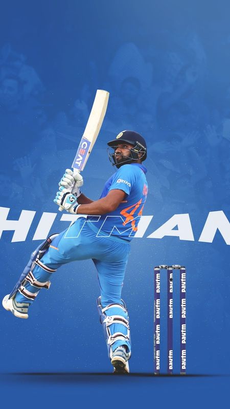 Rohit Sharma With Blue Background Wallpaper Download | MobCup