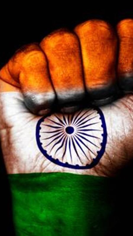 Indian Flag Photo Painted In Hand With Dark Effects Wallpaper Download |  MobCup