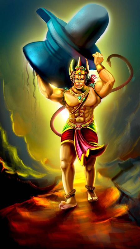 Hanuman with Shivling Wallpaper Download | MobCup