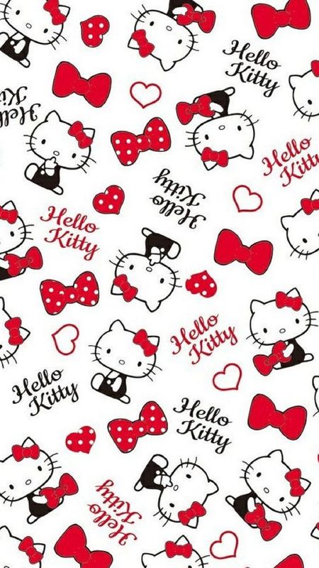 Cute Hello Kitty - Red Bow Background Wallpaper Download | MobCup