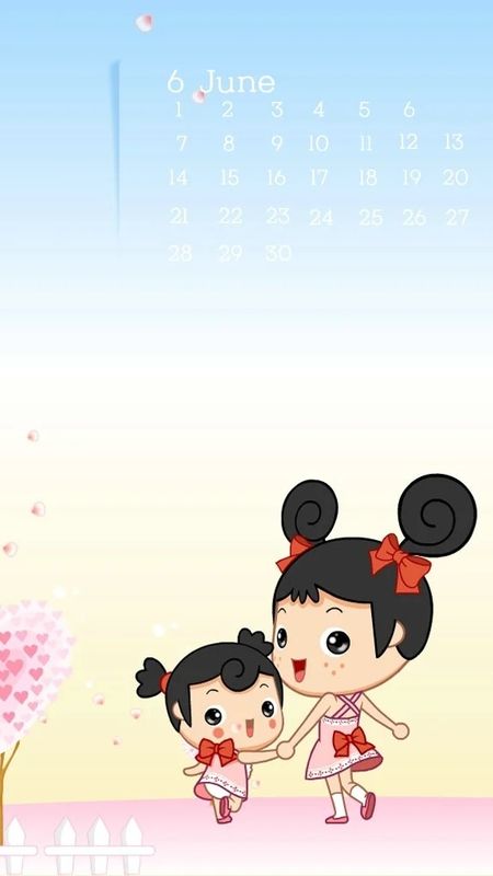 Cute Cartoon Girl - Sisters Wallpaper Download | MobCup