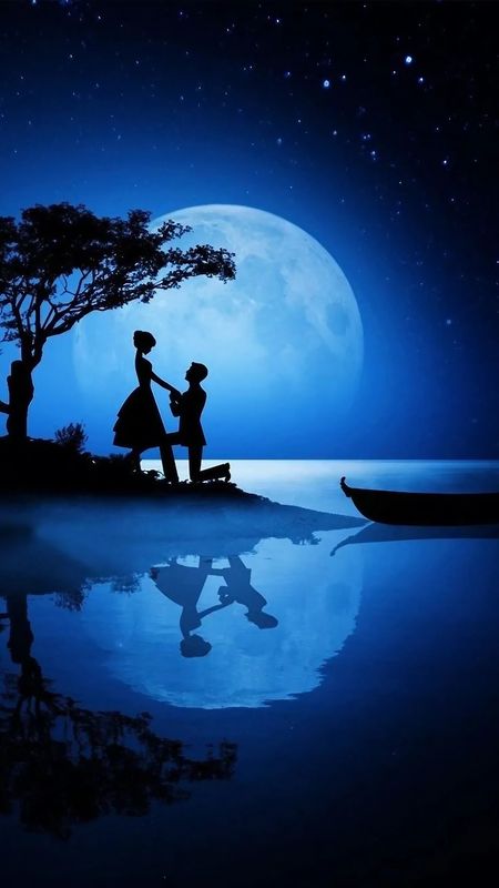 Wallpaper Silhouette of Man Standing on Rock Formation Under Full Moon  Background  Download Free Image