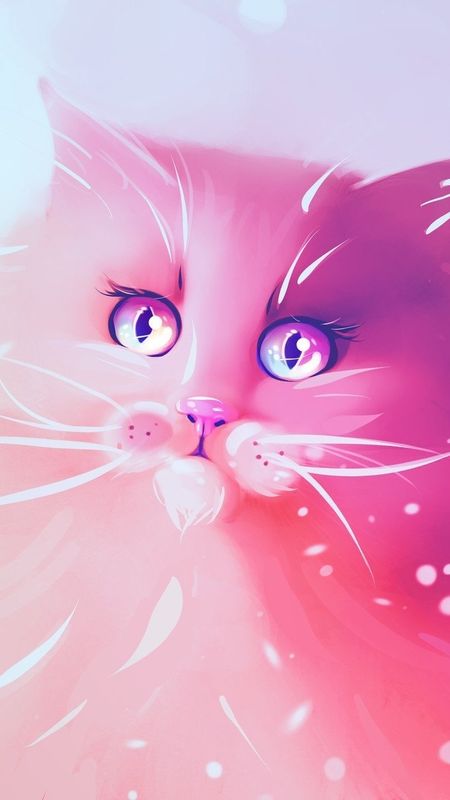 Pink Cat – beautiful wall mural – Photowall