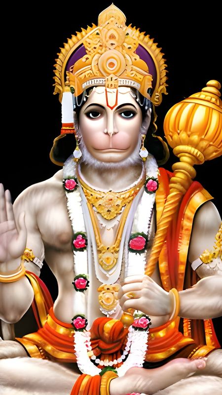 Lord Hanuman Ji - Black Background - hanuman ji hd Wallpaper Download |  MobCup