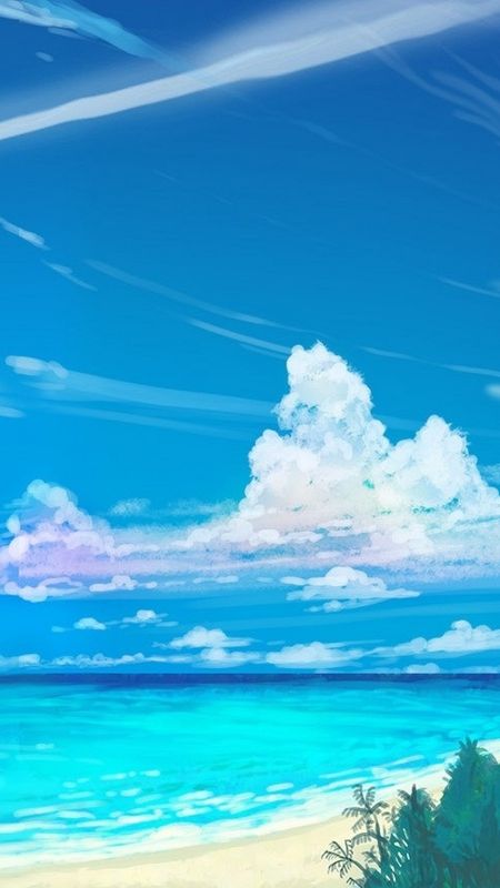 Cute Summer  Anime  Sea Background Wallpaper Download  MobCup