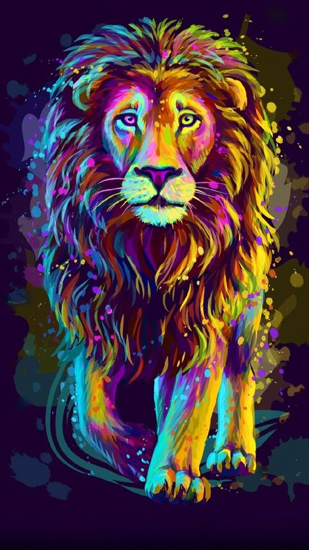 Rainbow lion wallpaper